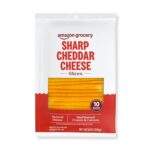 Amazon Grocery, Sharp Cheddar Cheese, Sliced, 8 Oz, 10 Slices