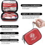 Mini First Aid Kit - 150 Piece Small Waterproof Hard Shell Medical Kit for Home, Car, Travel, Camping, Truck, Hiking, Sports, Office, Vehicle & Outdoor Emergencies- Small First Aid Medical Kit (Red) - Image 5