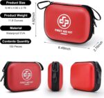 Mini First Aid Kit - 150 Piece Small Waterproof Hard Shell Medical Kit for Home, Car, Travel, Camping, Truck, Hiking, Sports, Office, Vehicle & Outdoor Emergencies- Small First Aid Medical Kit (Red) - Image 3