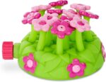 Melissa & Doug Sunny Patch Pretty Petals Flower Sprinkler Toy with Hose Attachment Toddler and Kids Outdoor Water Play Ages 3+