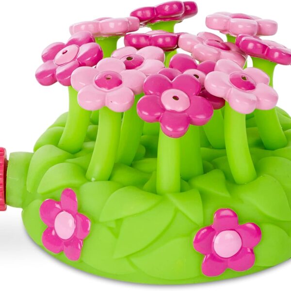 Melissa & Doug Sunny Patch Pretty Petals Flower Sprinkler Toy with Hose Attachment Toddler and Kids Outdoor Water Play Ages 3+