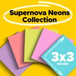 Post-it Super Sticky Notes, 24 Sticky Note Pads, 3 x 3 in., School Supplies, Office Products, 2X the Sticking Power, Supernova Neons Collection - Image 3