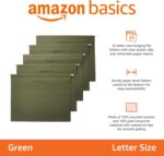 Amazon Basics Hanging Organizer File Folders for Efficient Filing, Sturdy, Adjustable Tabs, Letter Size, Pack of 25, Green - Image 3