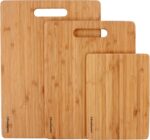Freshware Bamboo Cutting Board Set of 3, Wooden Cutting Boards for Kitchen, Knife Friendly Food Grade Chopping Board, Lightweight with Hanging Hole for Easy Storage - Image 3