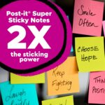 Post-it Super Sticky Notes, 24 Sticky Note Pads, 3 x 3 in., School Supplies, Office Products, 2X the Sticking Power, Supernova Neons Collection - Image 4