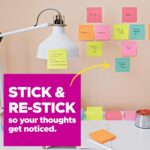 Post-it Super Sticky Notes, 24 Sticky Note Pads, 3 x 3 in., School Supplies, Office Products, 2X the Sticking Power, Supernova Neons Collection - Image 6